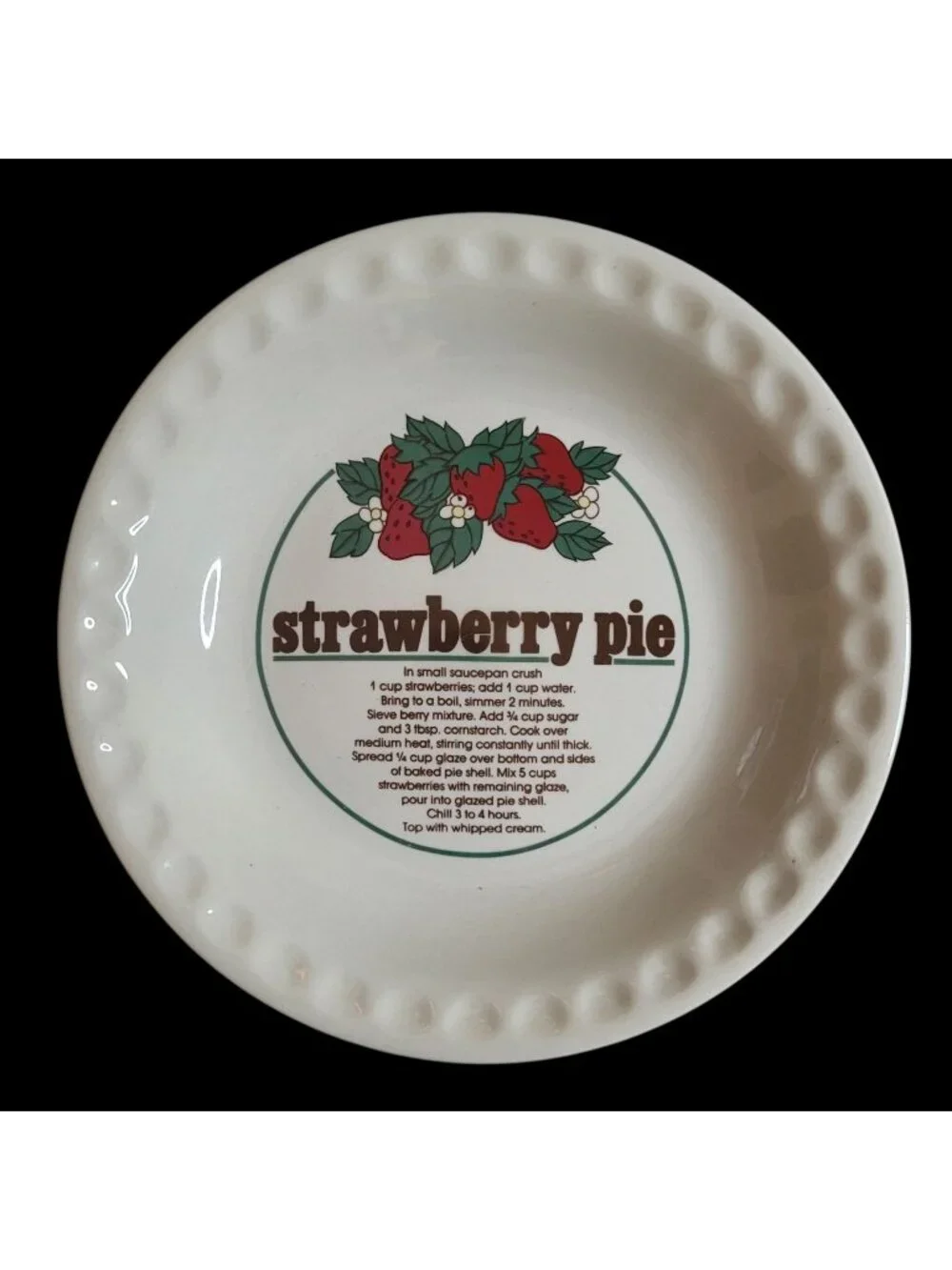 Vtg Mount Clemens Pottery Strawberry Pie Recipe 10
